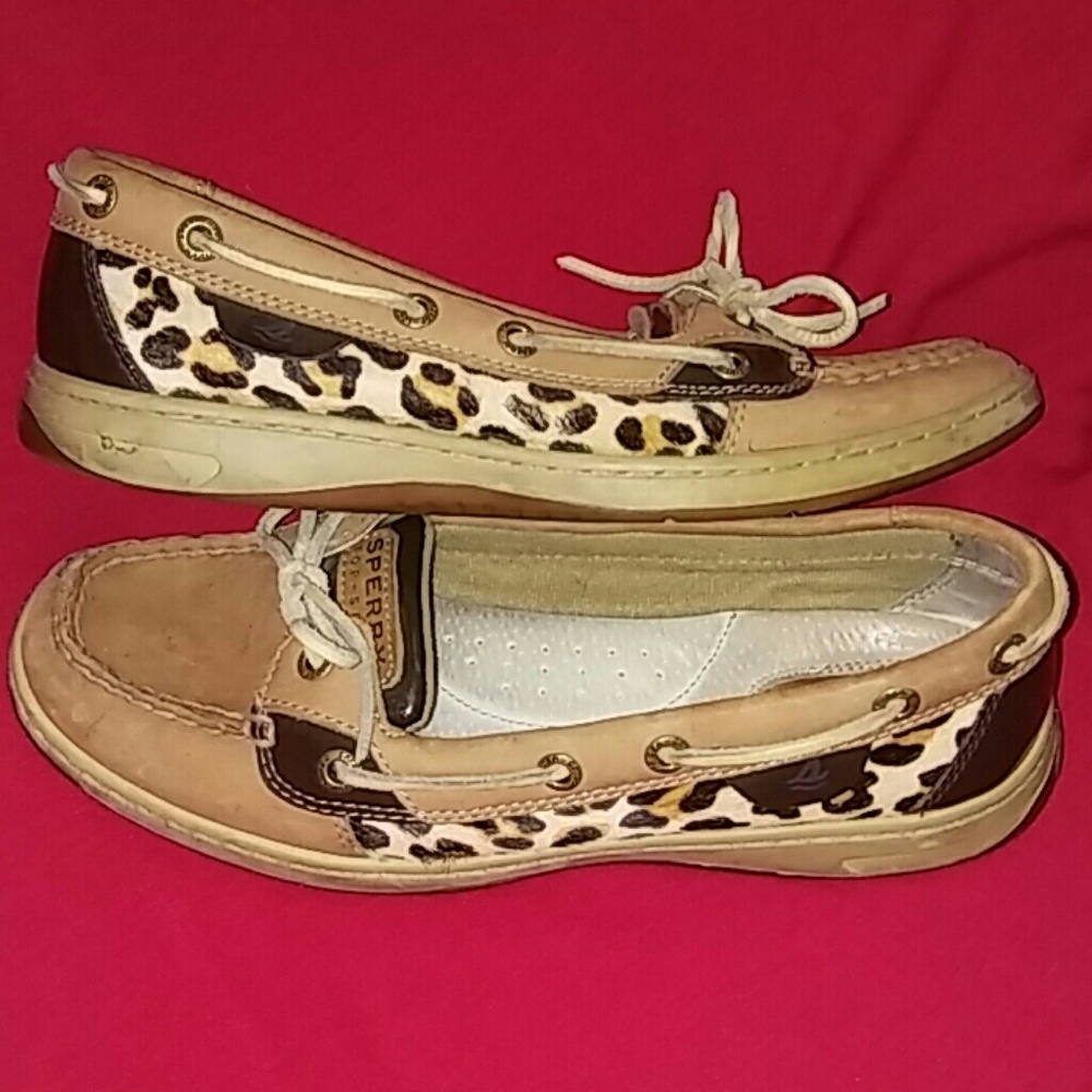 GUC!! Cheetah Print Sperry's Top-Sider Size 7.5M